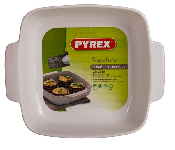 Форма с/к PYREX SIGNATURE 22х22 см /для запікання/квадр/керам/сірий (SG22SR4/7646)
