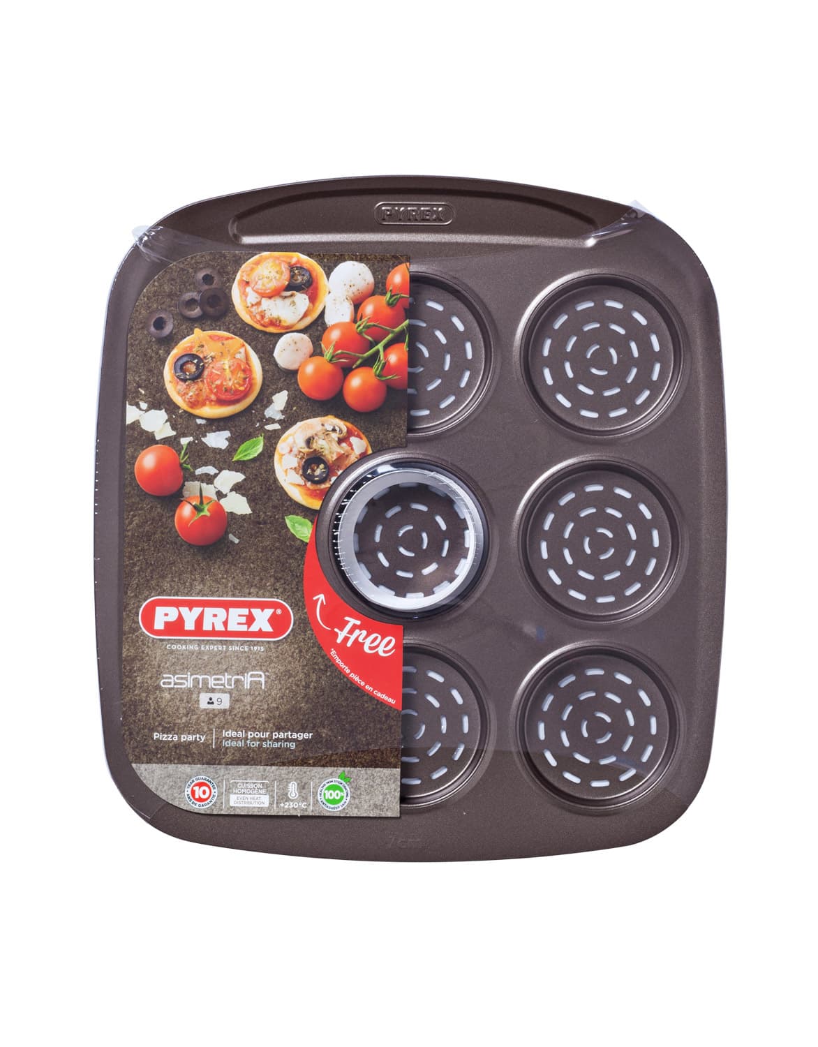 Форма PYREX Asimetria мет.форма прямокут.міні-pizza 9шт (AS09BZ0/7646)