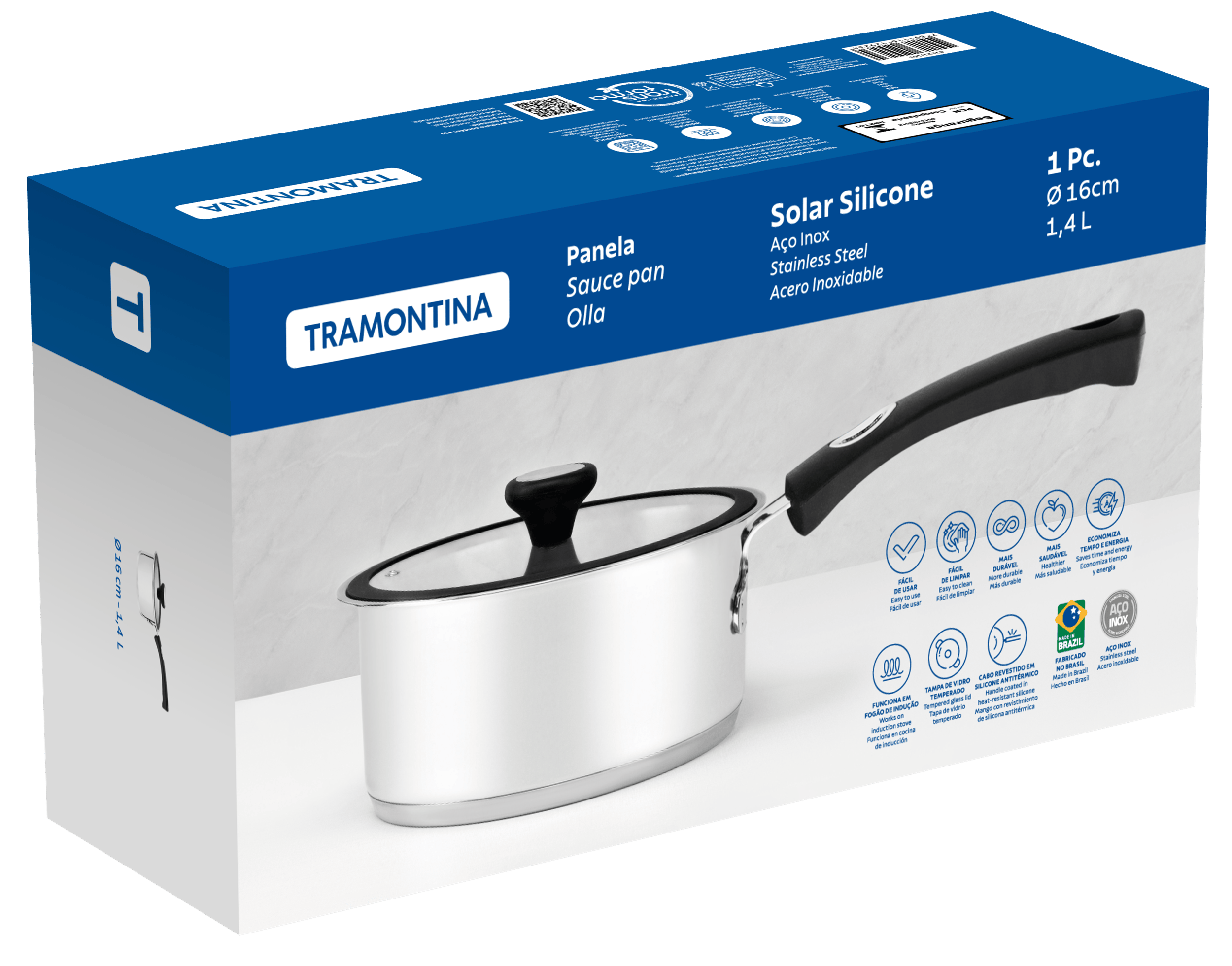 Ківш TRAMONTINA Solar silicone нерж. ківш 2,2л (діам 16см) (62121/163)