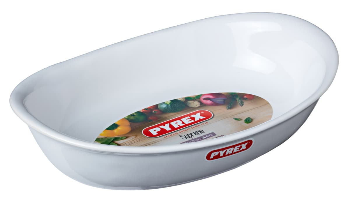 Форма с/к PYREX Supreme white форма керам овал 31х21см (SU31OR1/7646)
