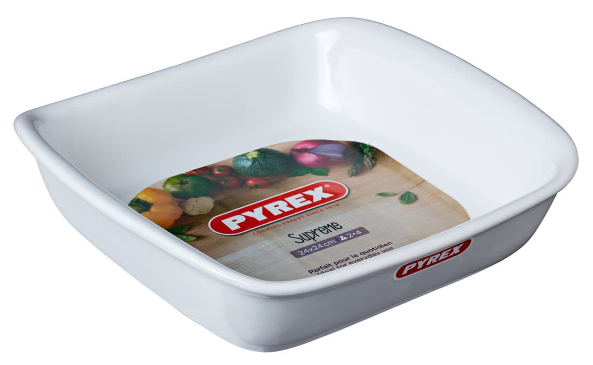 Форма с/к PYREX Supreme white форма керам квадрат 24х24см (SU24SR1/7246)