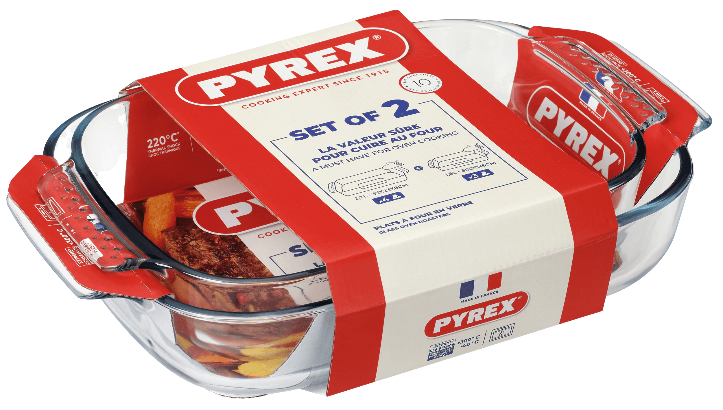 Форма с/к PYREX CLASSIC н-р форм 2пр скляна прямокут.35х23,30х19см (913S609/8045)