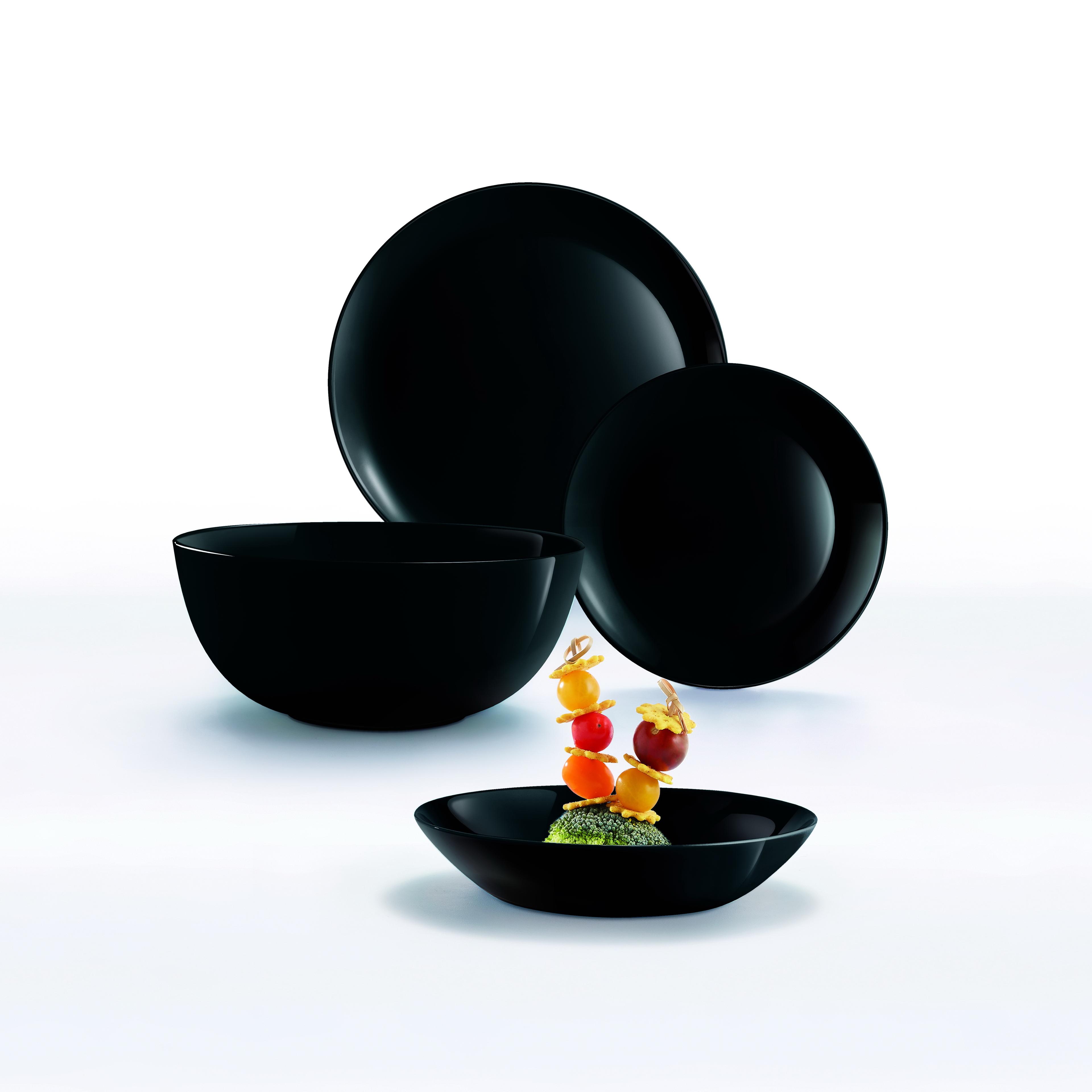 Тарілка LUMINARC DIWALI BLACK /19 см/десерт. (P0789)