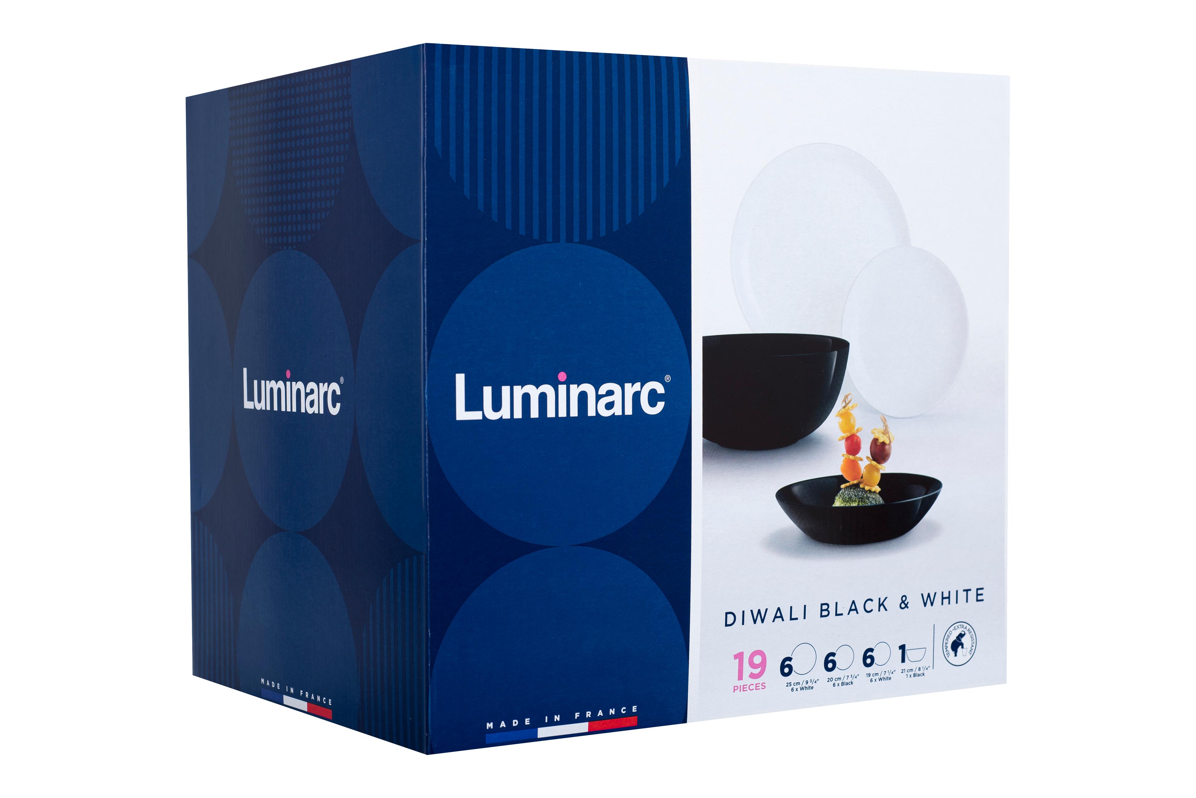 Сервіз LUMINARC DIWALI BLACK & WHITE /19 пр (P4360)