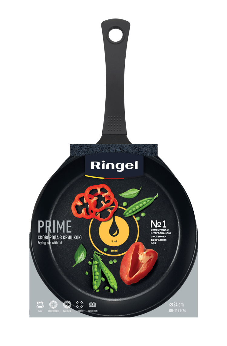 Сковорода RINGEL Prime 24 см з кришкою (RG-1121-24)
