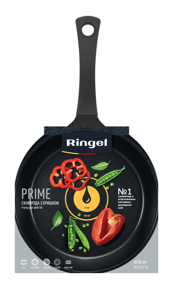 Сковорода RINGEL Prime 28 см з кришкою (RG-1121-28)