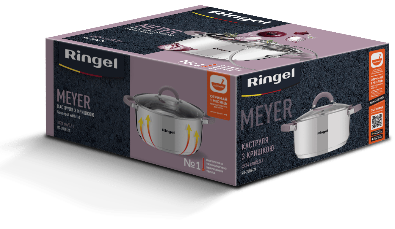 Каструля RINGEL Meyer 24 см (5.5 л) з кришкою (RG-2008-24)