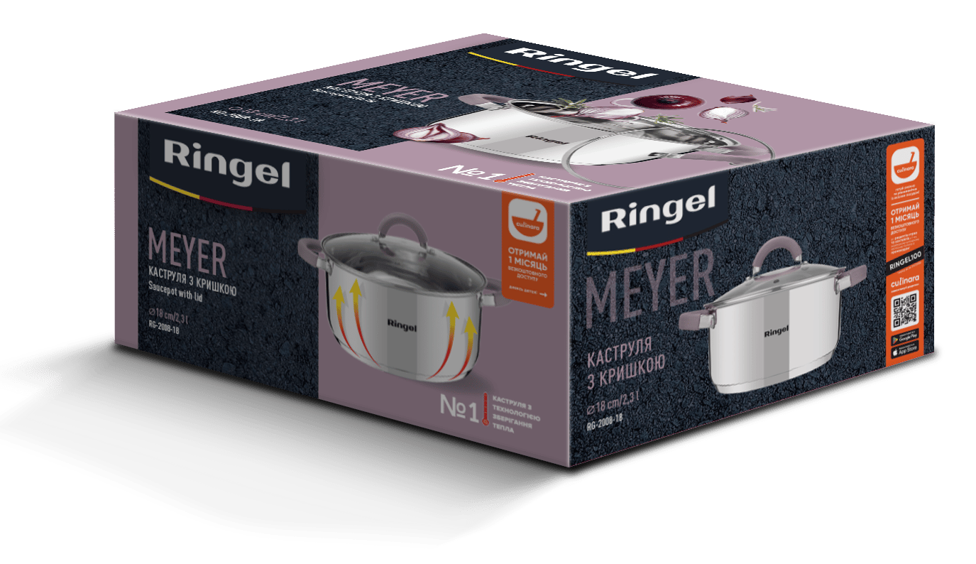 Каструля RINGEL Meyer 18 см (2.3 л) з кришкою (RG-2008-18)