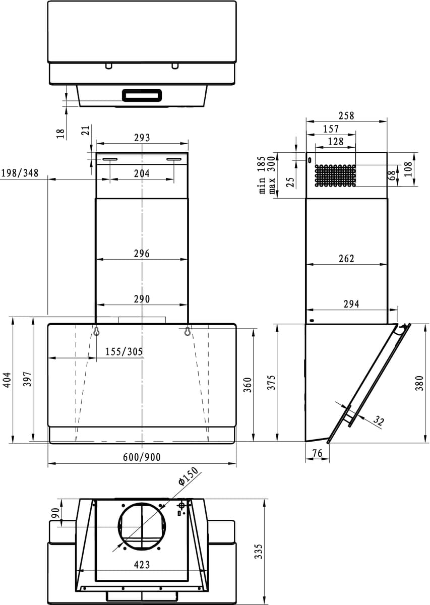 Витяжка з нахилом GORENJE WHI 649 EXBG (NB60E-L15B7)