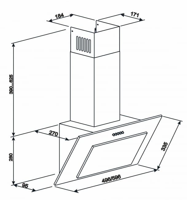 Витяжка з нахилом ELEYUS Vertical 700 50 BL