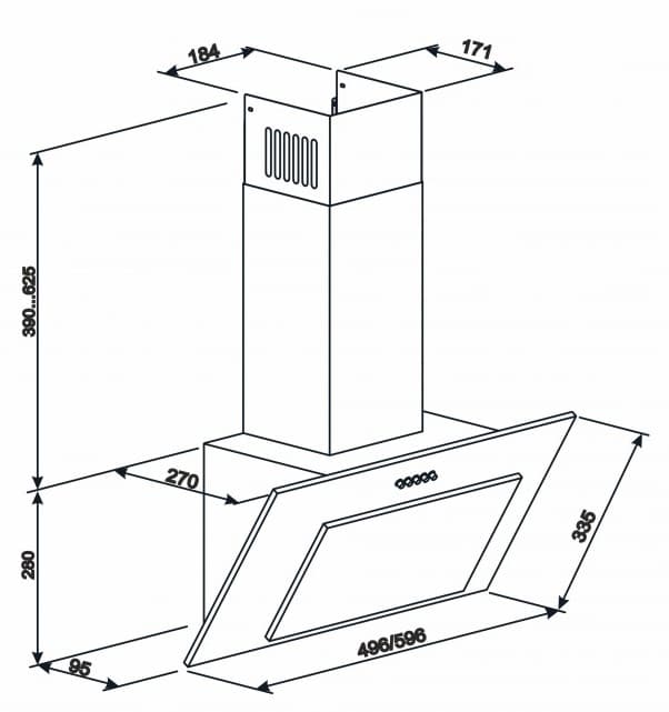 Витяжка з нахилом ELEYUS Vertical 700 60 BL