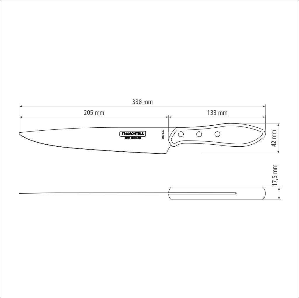 Ніж TRAMONTINA Barbecue POLYWOOD ніж д/м`яса 203мм инд.бл (21190/178)