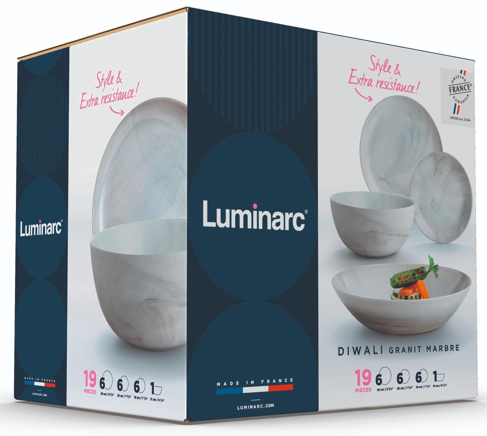 Сервіз LUMINARC DIWALI MARBLE GRANIT /19 пр. (Q0217)