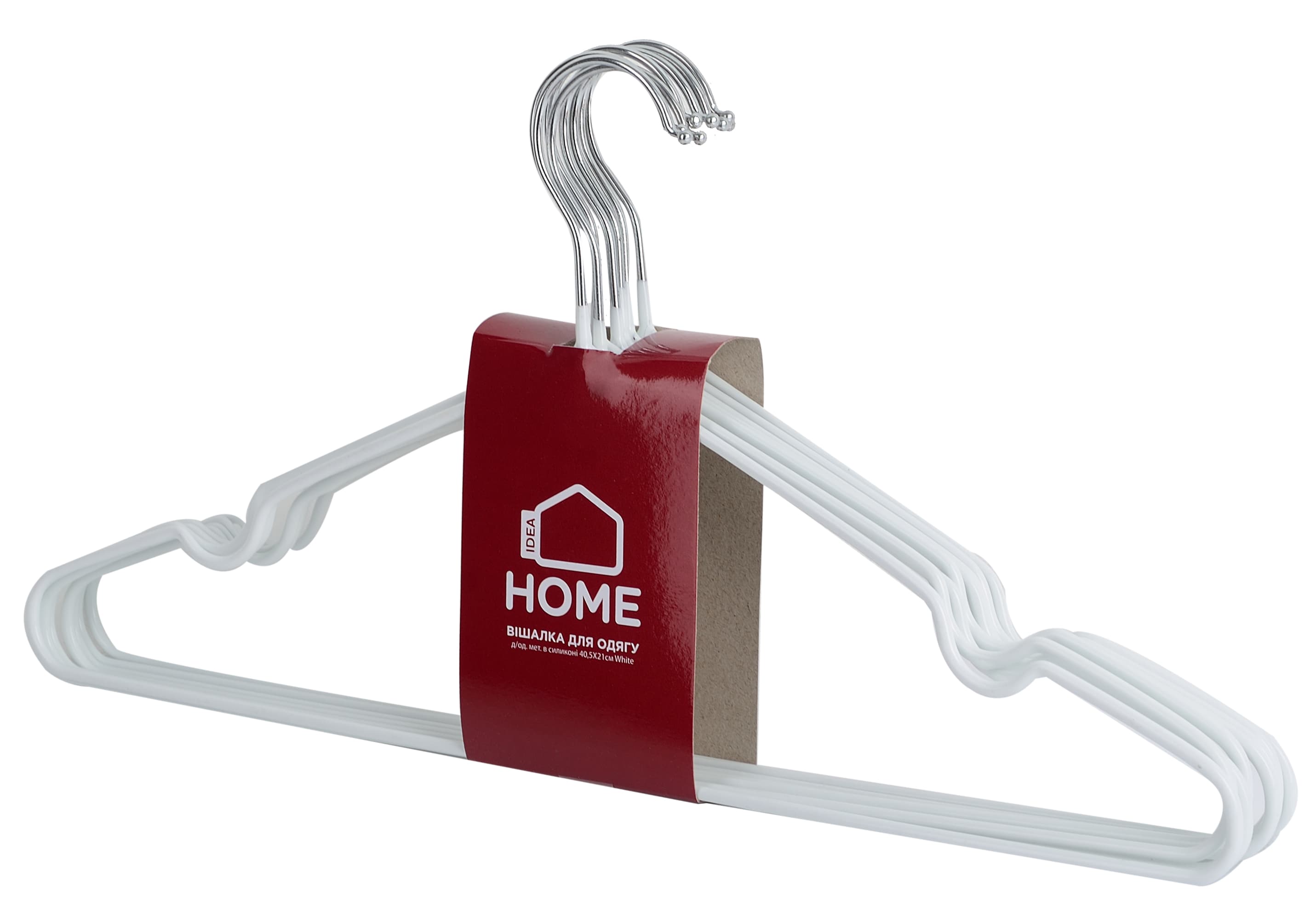Вішалка IDEA HOME д/од. мет. в силіконі 40,5*21 см (8 шт) Білий (6722133)