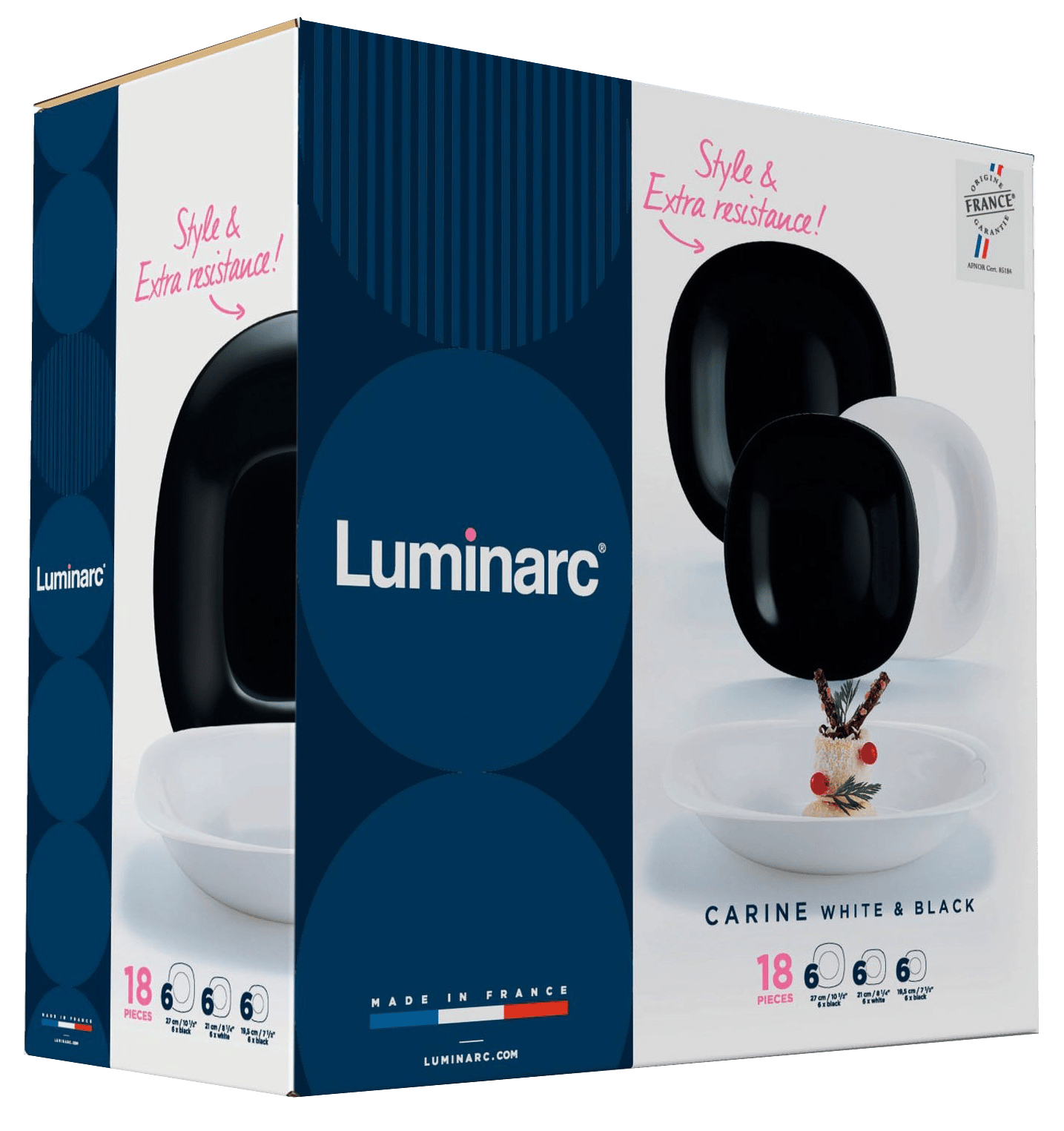 Сервіз LUMINARC CARINE WHITE&BLACK / 18 пр. (N1489)