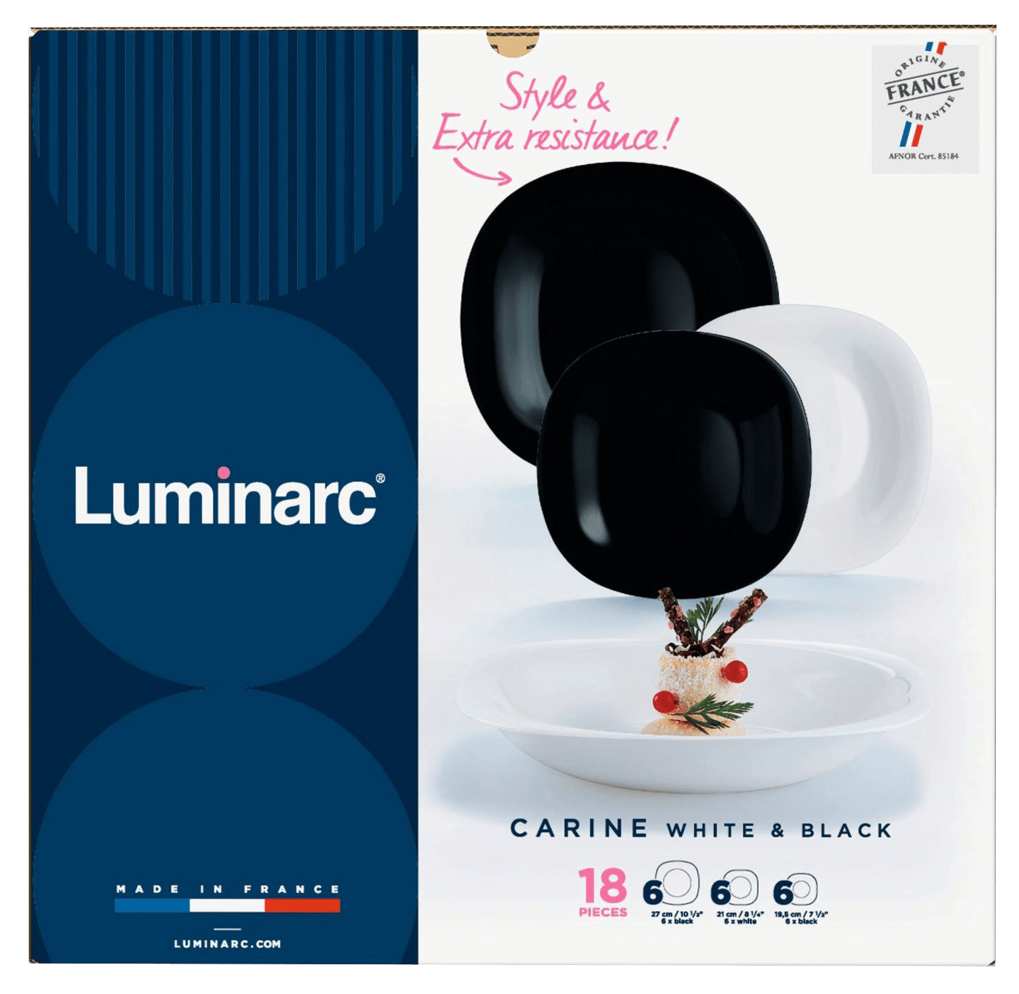 Сервіз LUMINARC CARINE WHITE&BLACK / 18 пр. (N1489)