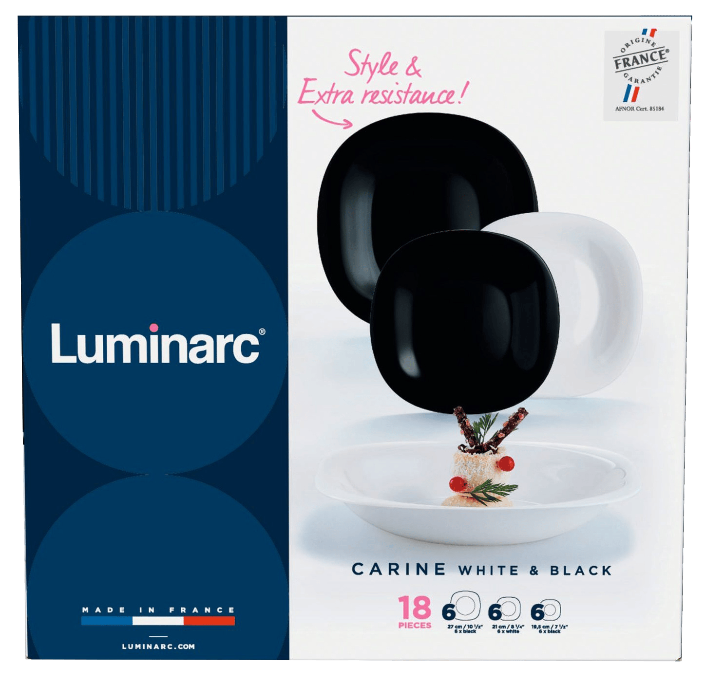 Сервіз LUMINARC CARINE WHITE&BLACK / 18 пр. (N1489)