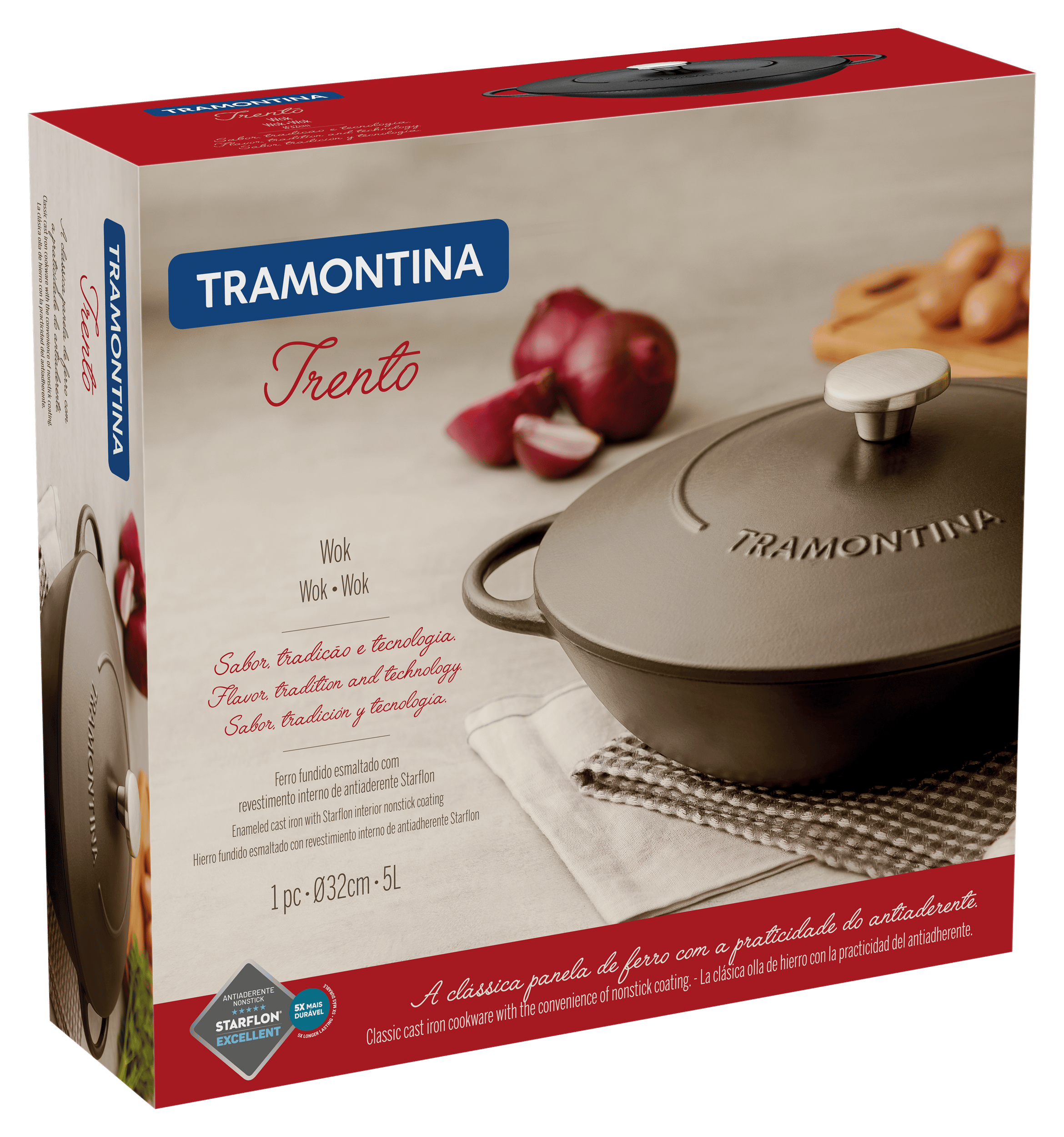 Сковорода TRAMONTINA TRENTO чугун ВОК 5л (20806/032)