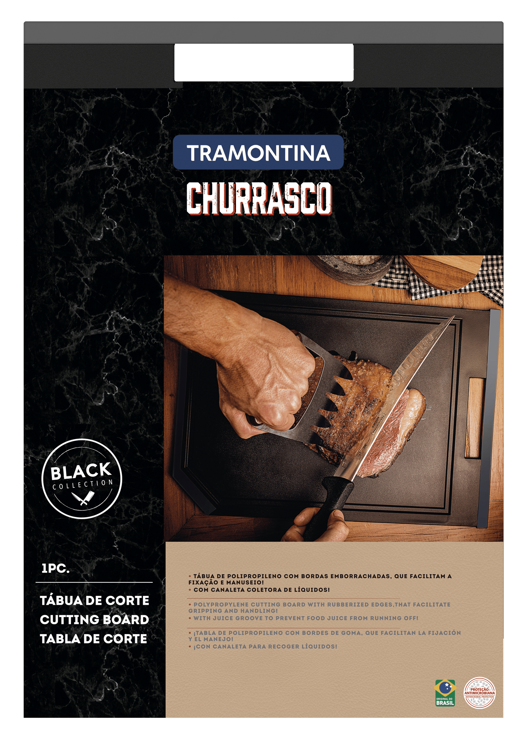 Дошка обробна TRAMONTINA Churrasco Black 43,4 x 30 см (25058/100)