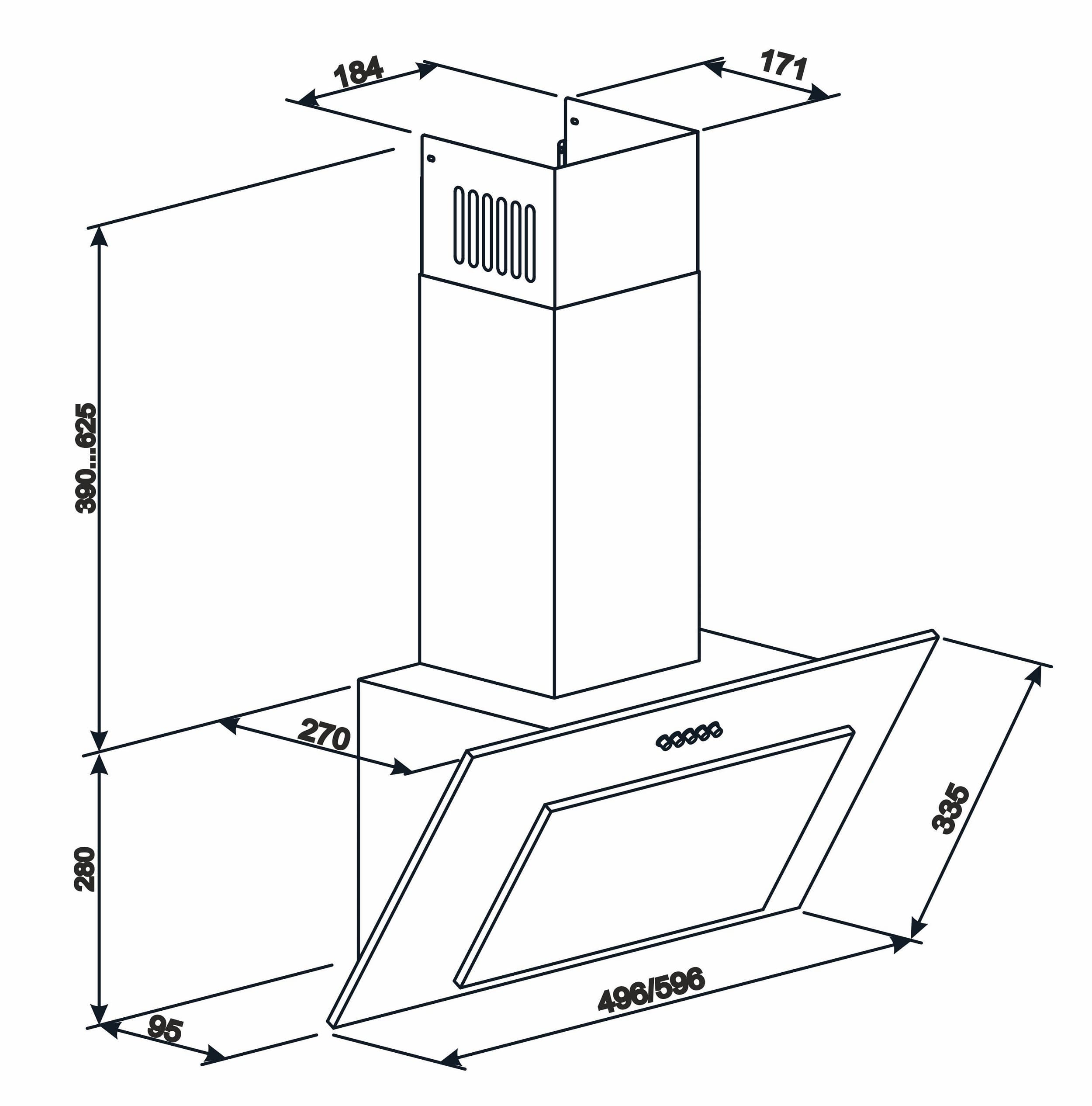Витяжка з нахилом ELEYUS Vertical 1000 60 WH