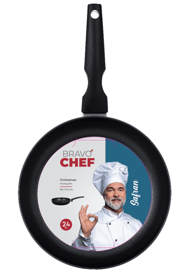 Сковорода BRAVO CHEF Safran 24 см б/кришки (BC-1114-24)