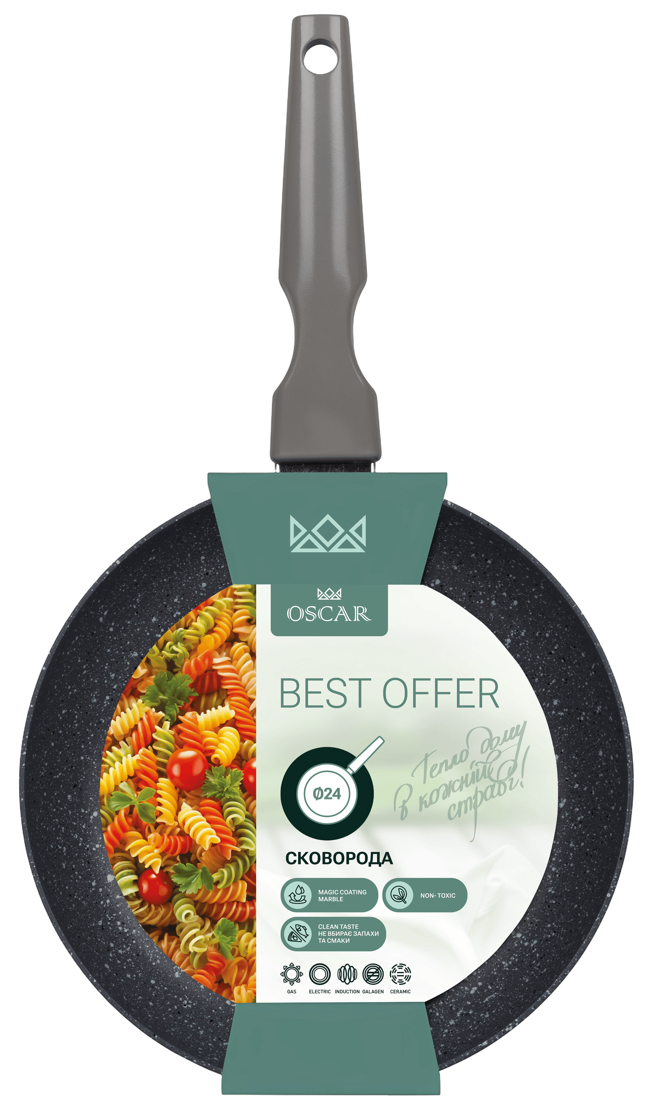Сковорода OSCAR BEST Offer 24 см б/кришки (OSR-1108-24/1)