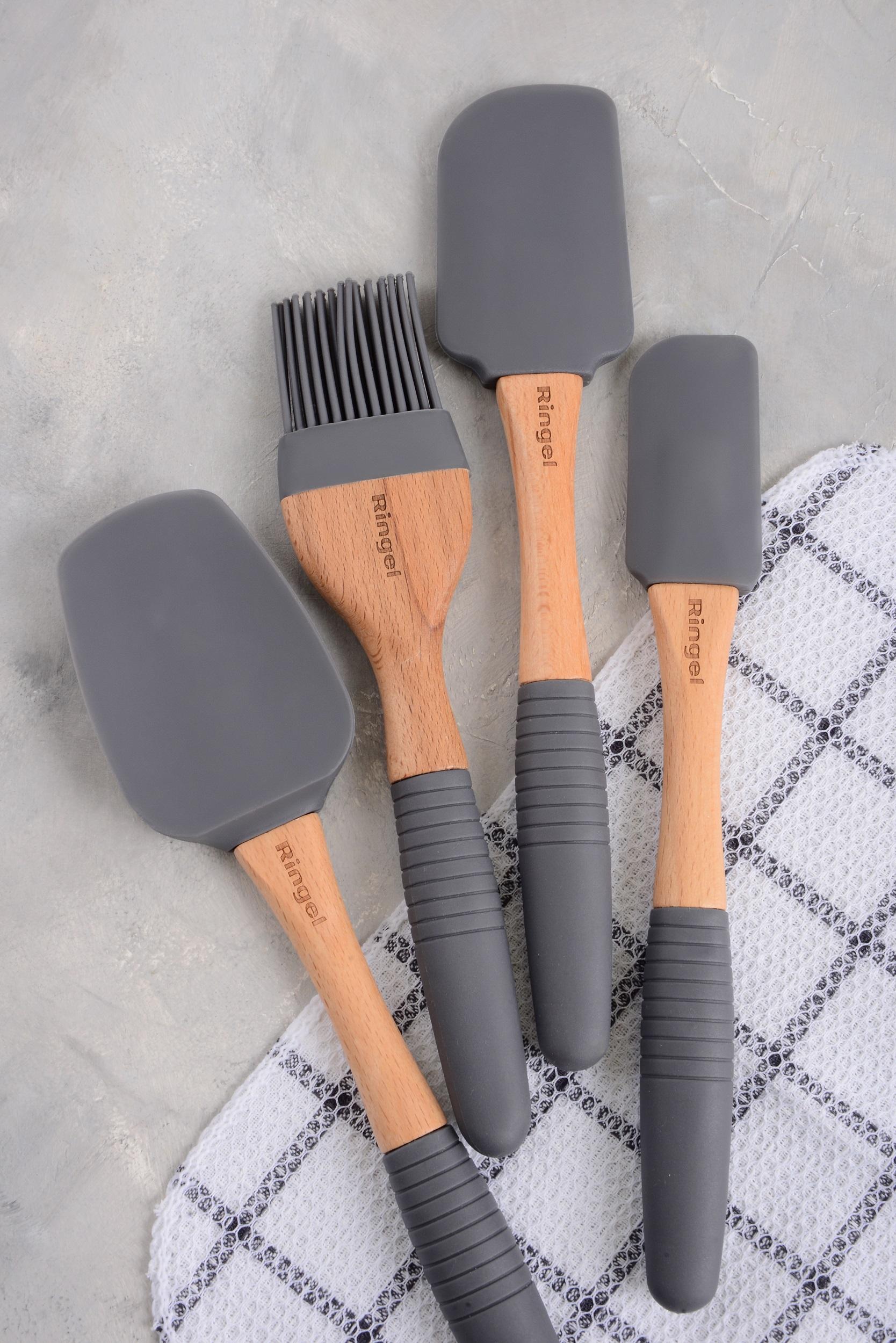 Кух.прилад RINGEL Grey line Лопатка силікон/дерево вузька 24 см (RG-5128/2)