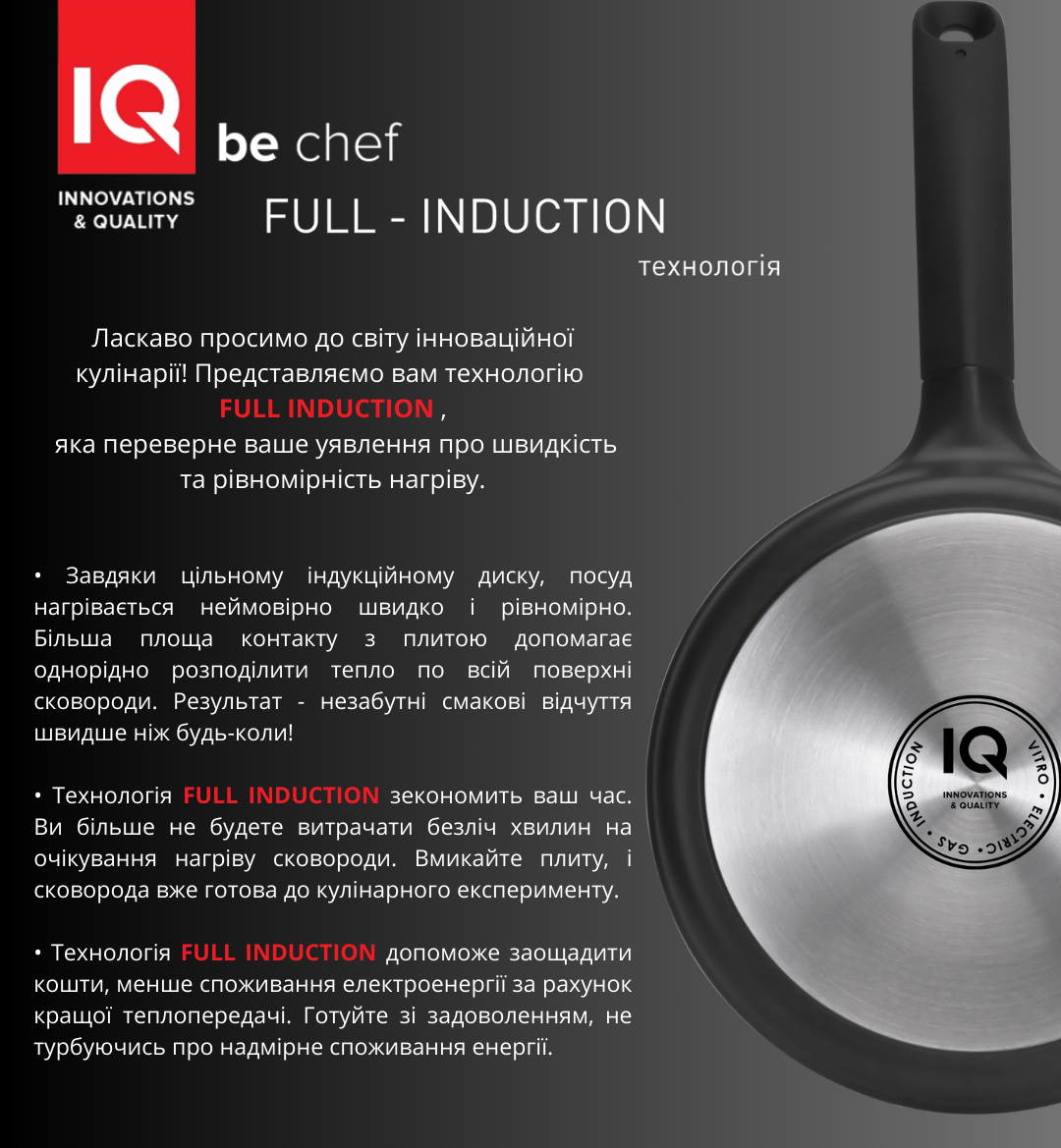 Сковорода IQ Be Chef ВОК 28 см б/кришки (IQ-1144-28 w)