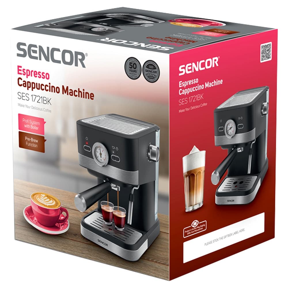 Кавоварка еспрессо SENCOR SES 1721BK