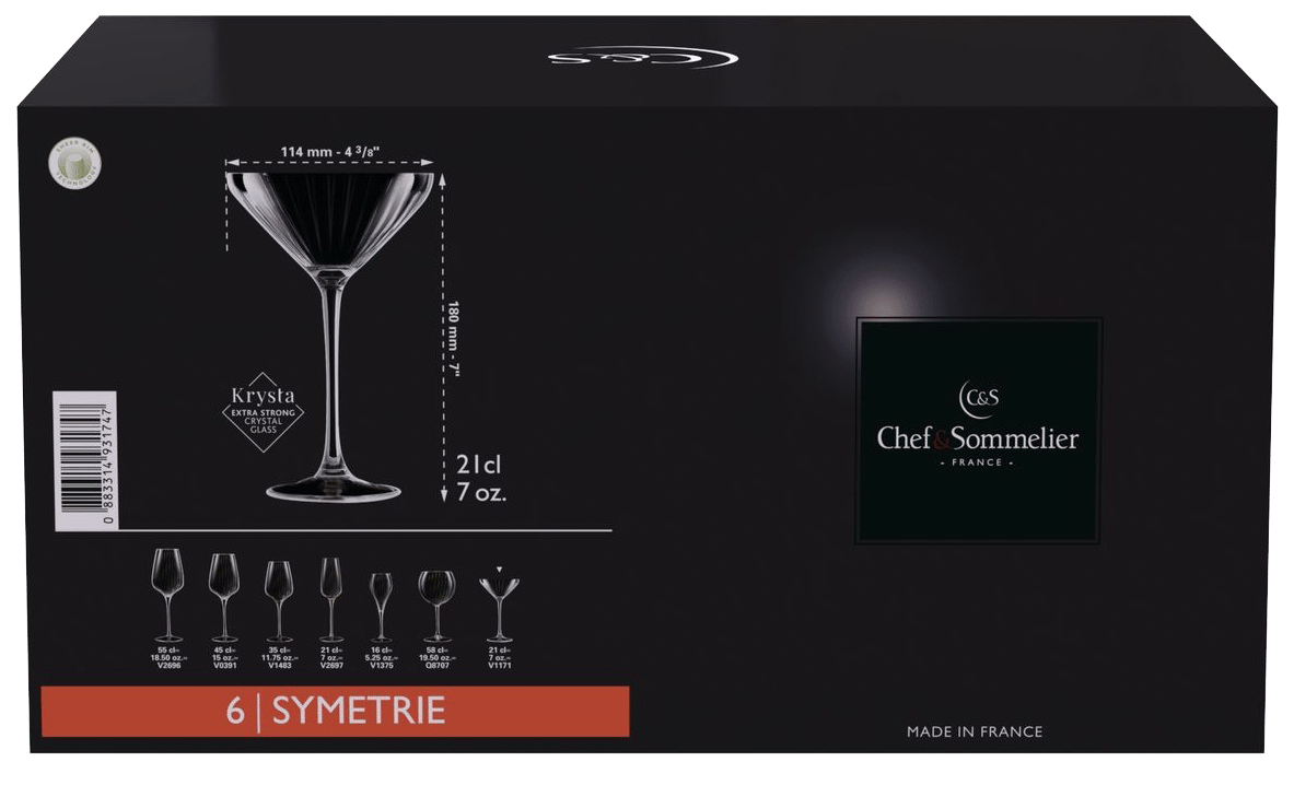 Келих C&S SYMETRIE /НАБІР/ 6*210 мл д/шампанського та коктейлів (V1171/1)