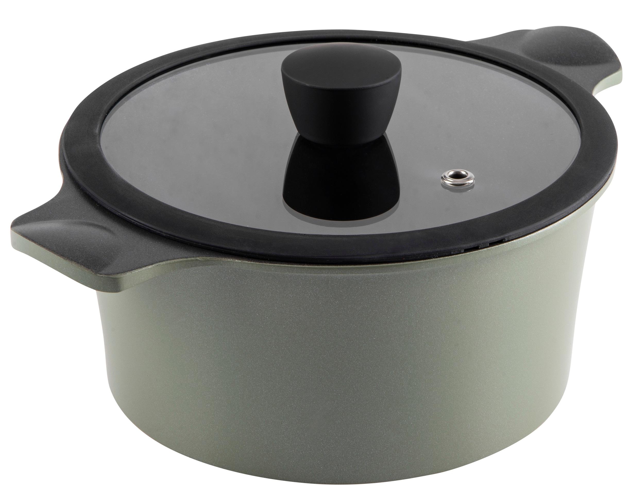 Каструля RINGEL Zitrone Olive 24x12 см (4.2л) з кришкою (RG-2108-24/1/OL)