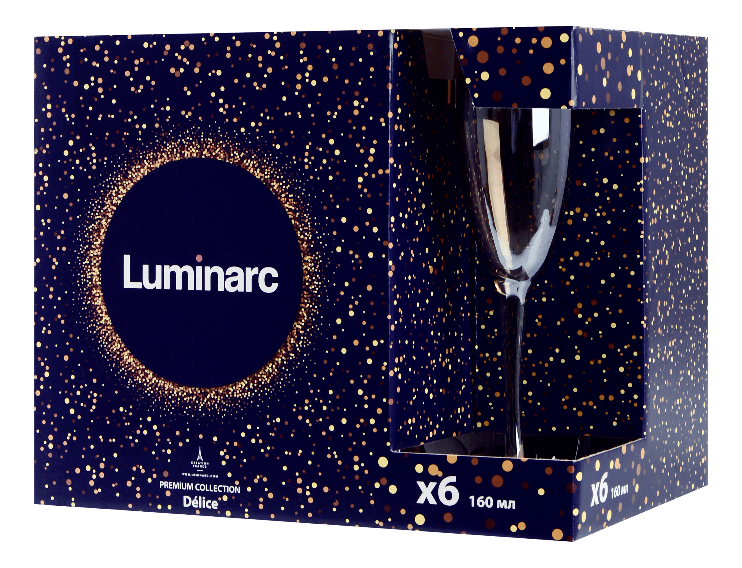 Келих LUMINARC DELICE HONEY /НАБІР/ 6х160 мл д/шампанського (J9399/1)