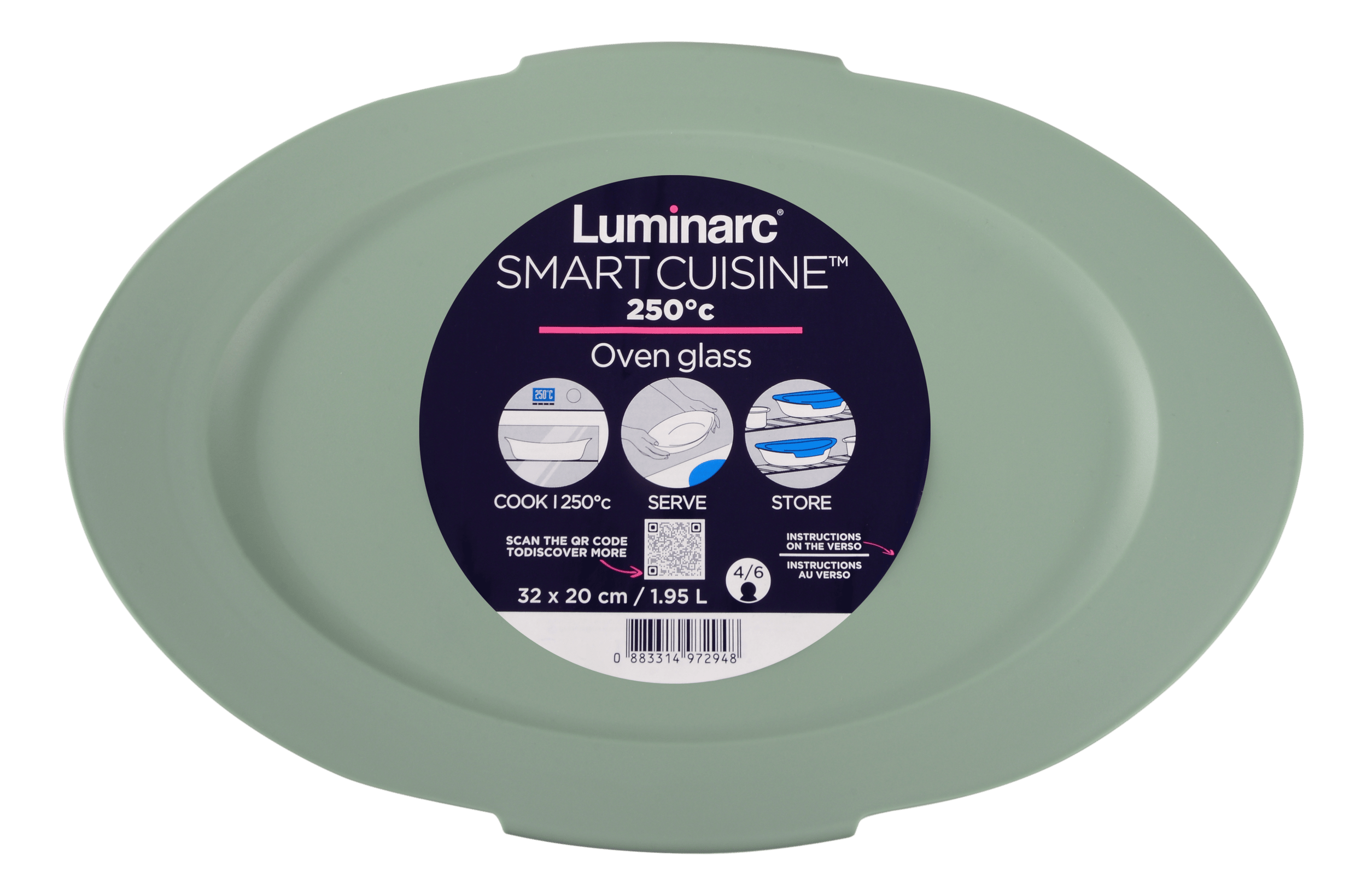 Форма с/к LUMINARC SMART CUISINE CARINE д.запік/овал/ 32*20 см з кришкою (V5945)