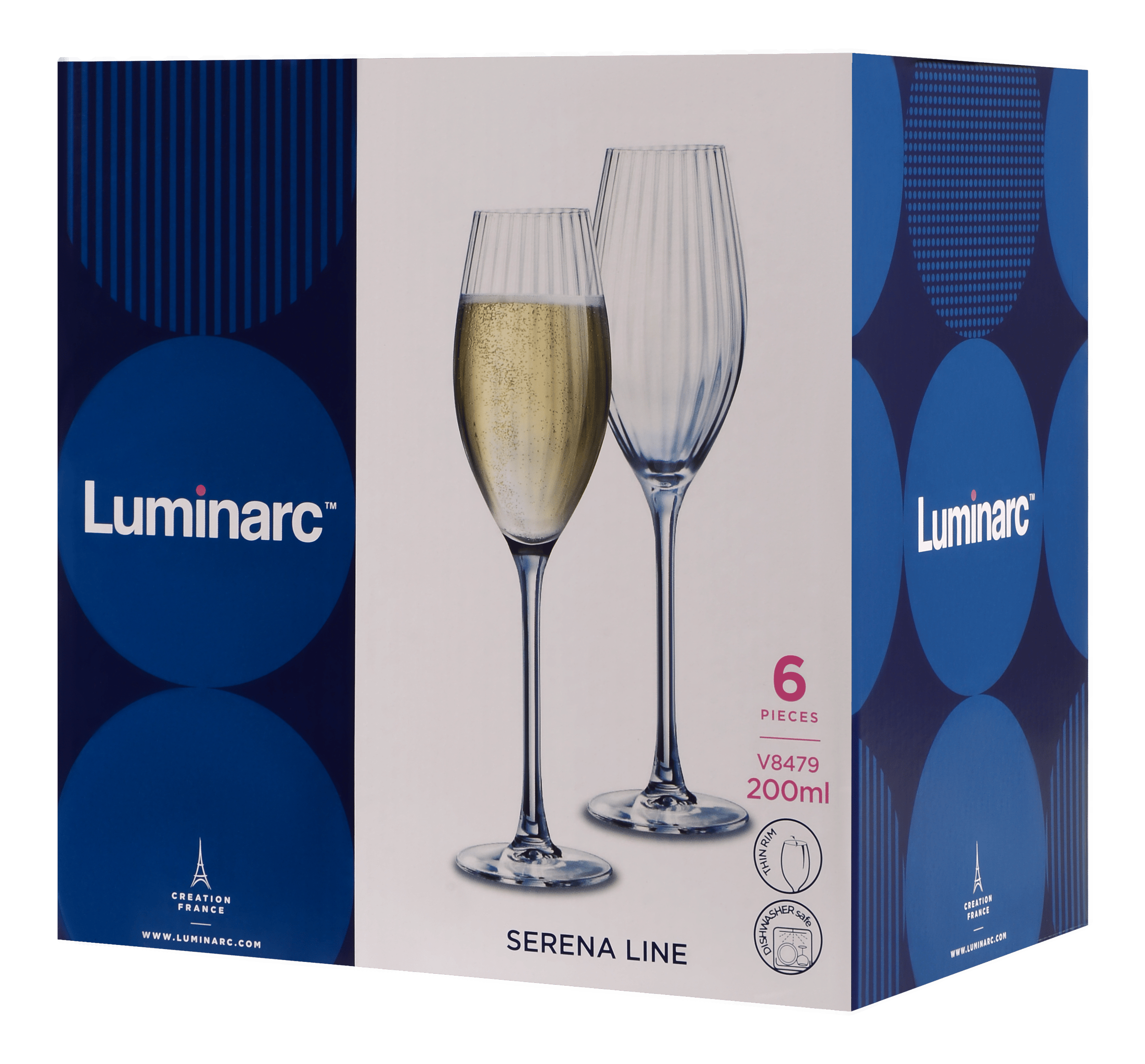Келих LUMINARC SERENA LINE /НАБІР/6*200 мл д/шампанського (V8479)