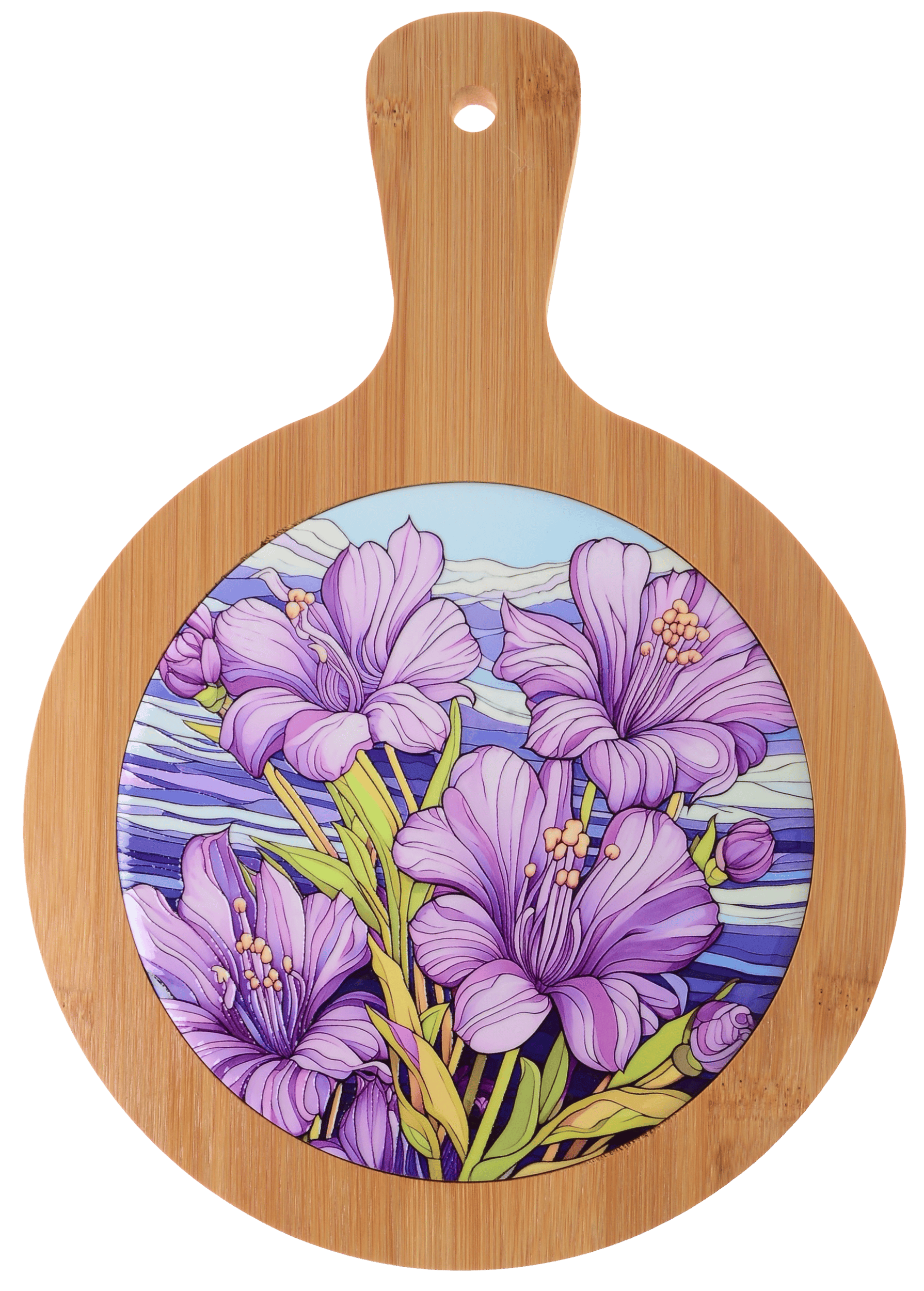 Дошка обробна Limited Edition IRIS / підставка під гаряче/ з бамбук.ручкою 19х27 см (B160069)