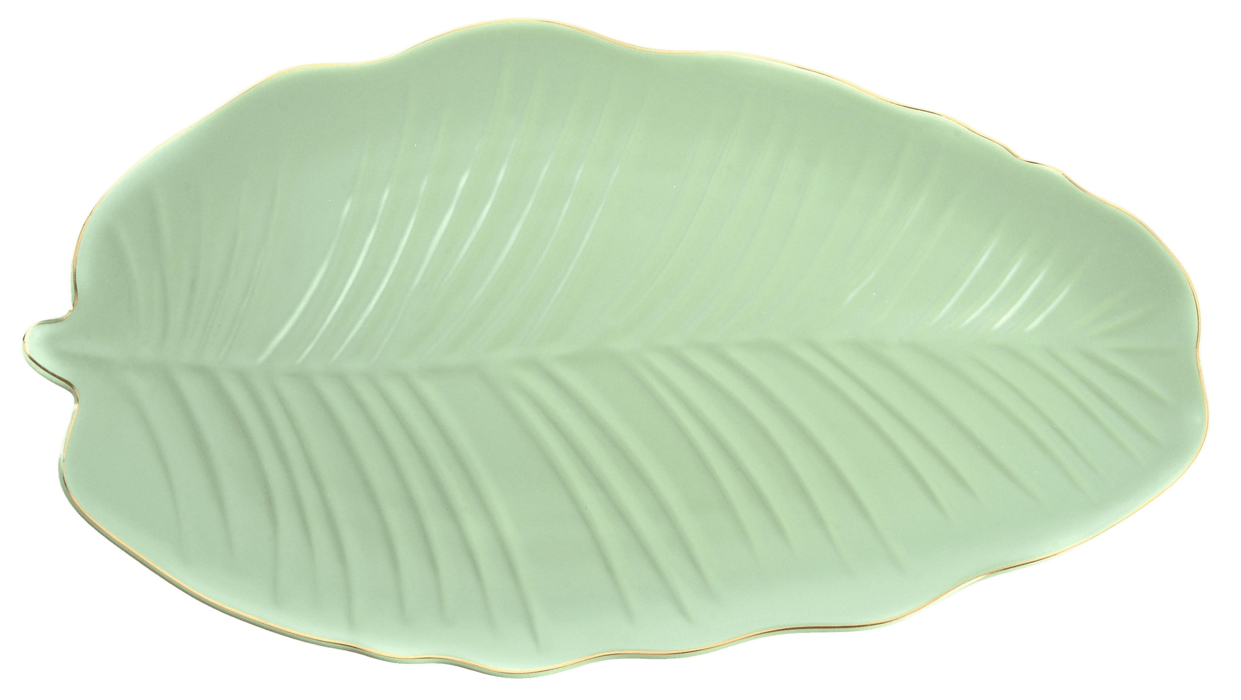 Блюдо Limited Edition LEAF GREEN GOLD / 30x16.8 см /овальне (B010789)