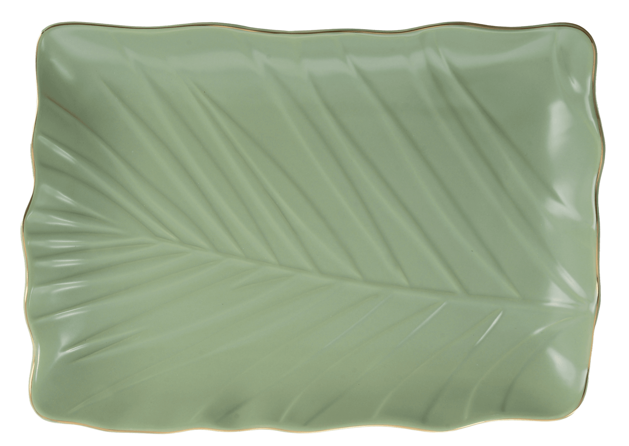 Блюдо Limited Edition LEAF GREEN GOLD /24.5х17 см /прямок. (B010791)