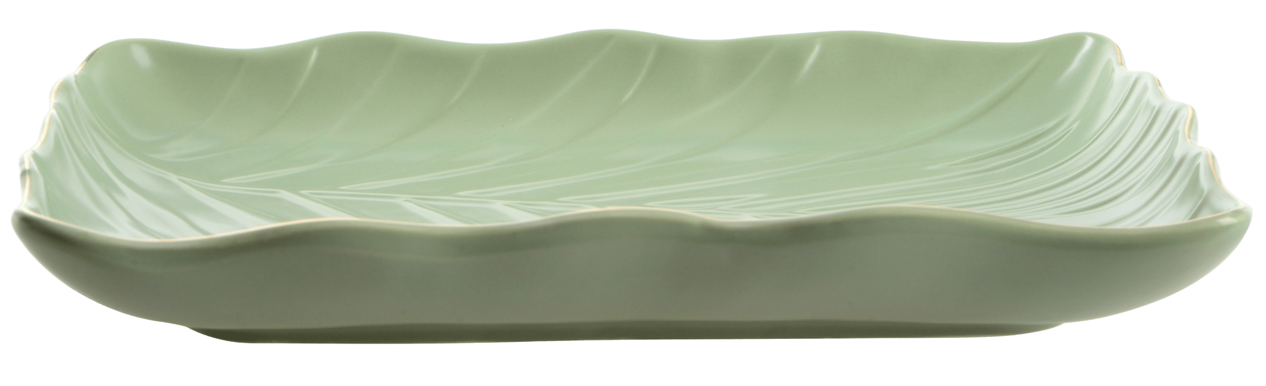 Блюдо Limited Edition LEAF GREEN GOLD /24.5х17 см /прямок. (B010791)