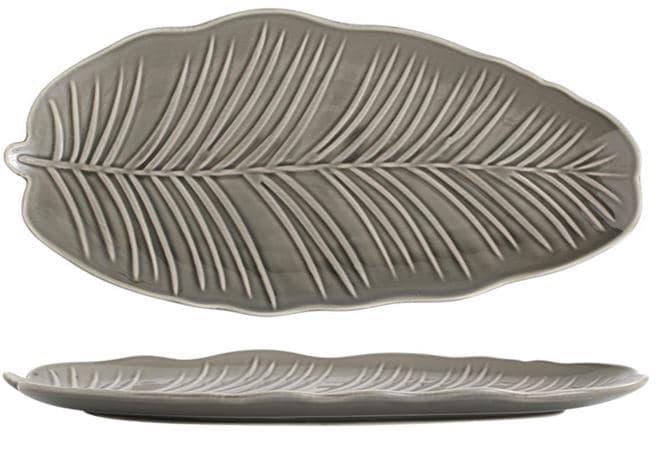 Блюдо Limited Edition LEAF GREY / 30x16.8 см /овальне (B010785)