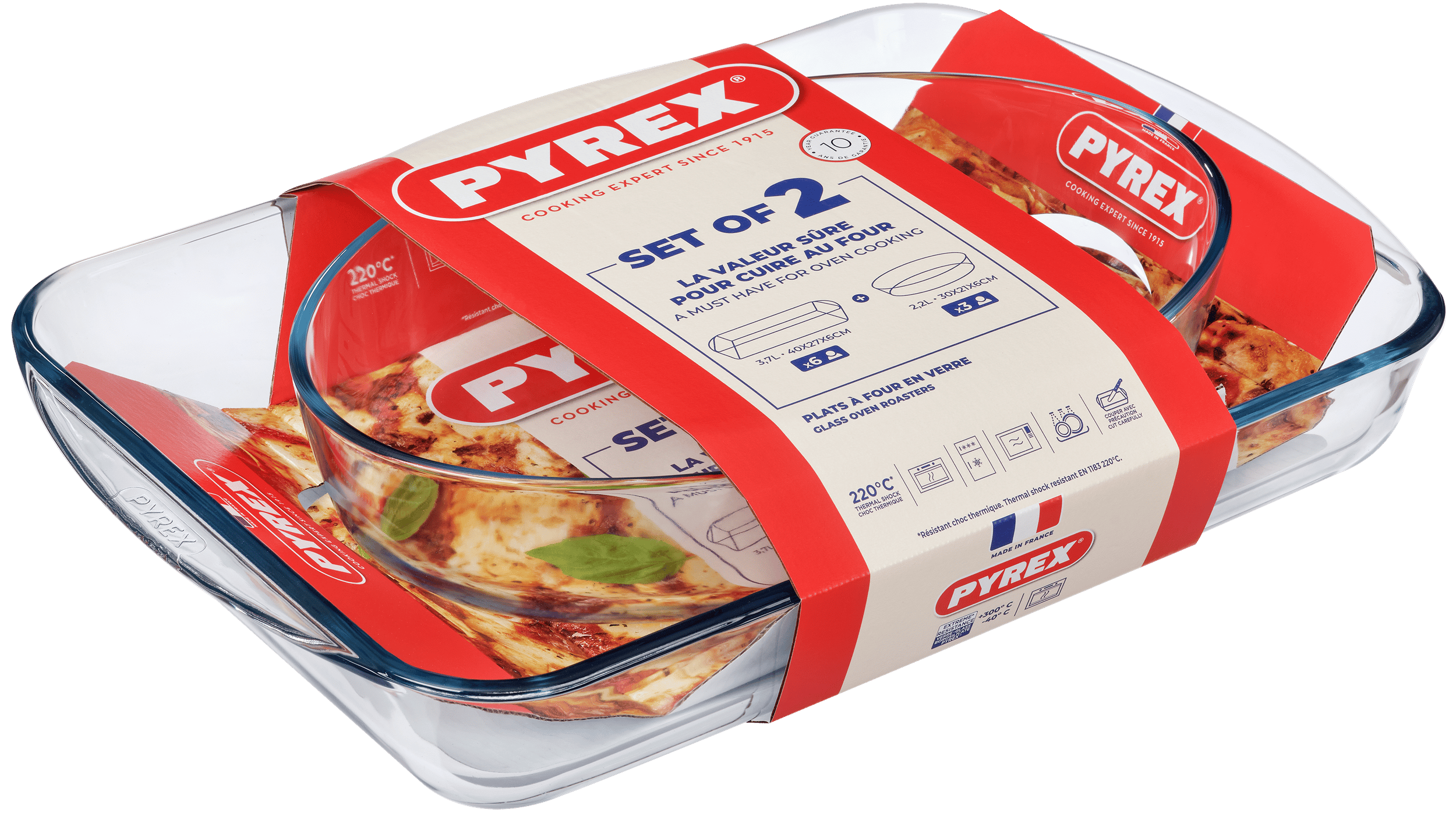 Форма с/к PYREX н-р форм 2пр (прямокут 40х27, овал 30х21см) (913S604/8044)