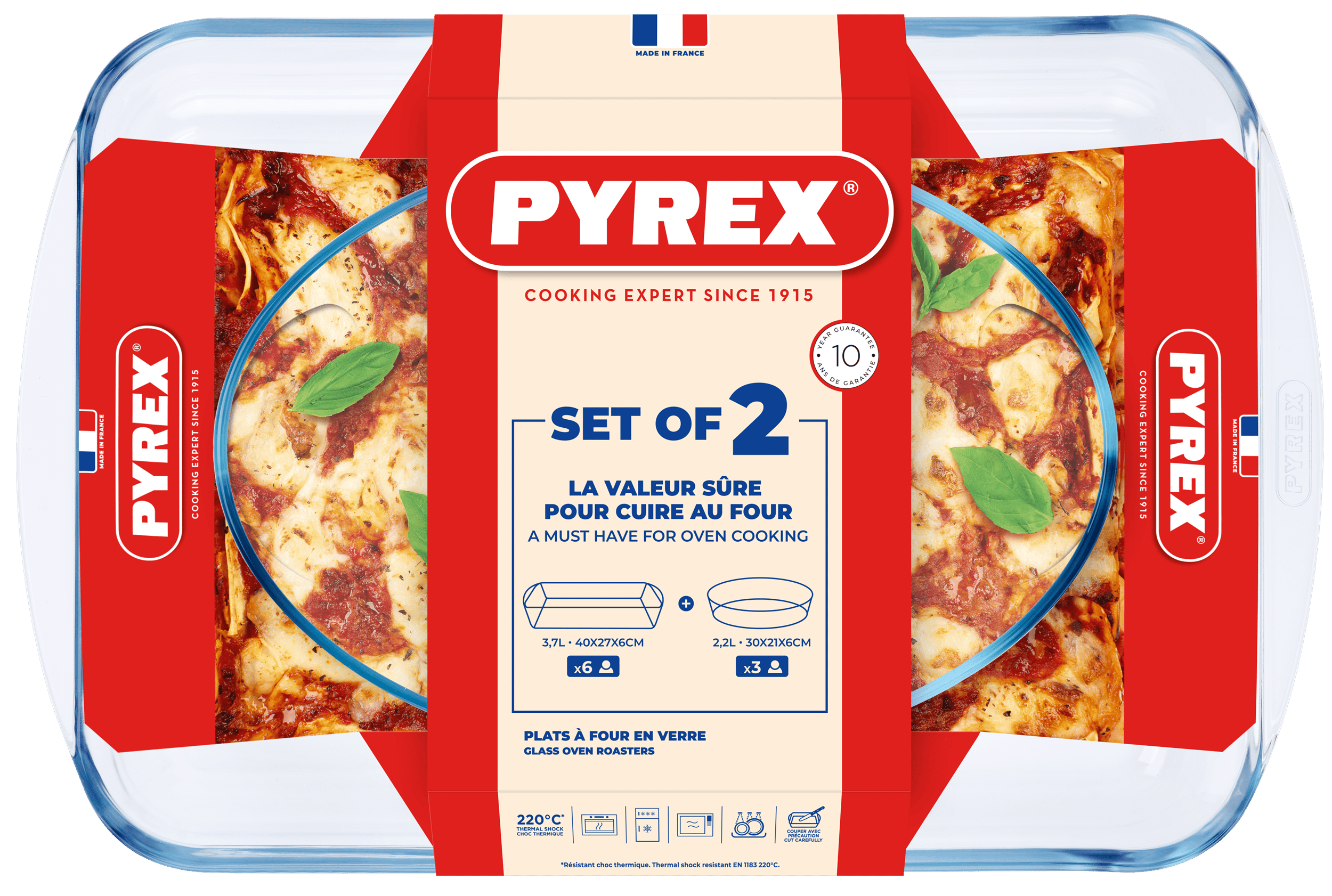 Форма с/к PYREX н-р форм 2пр (прямокут 40х27, овал 30х21см) (913S604/8044)