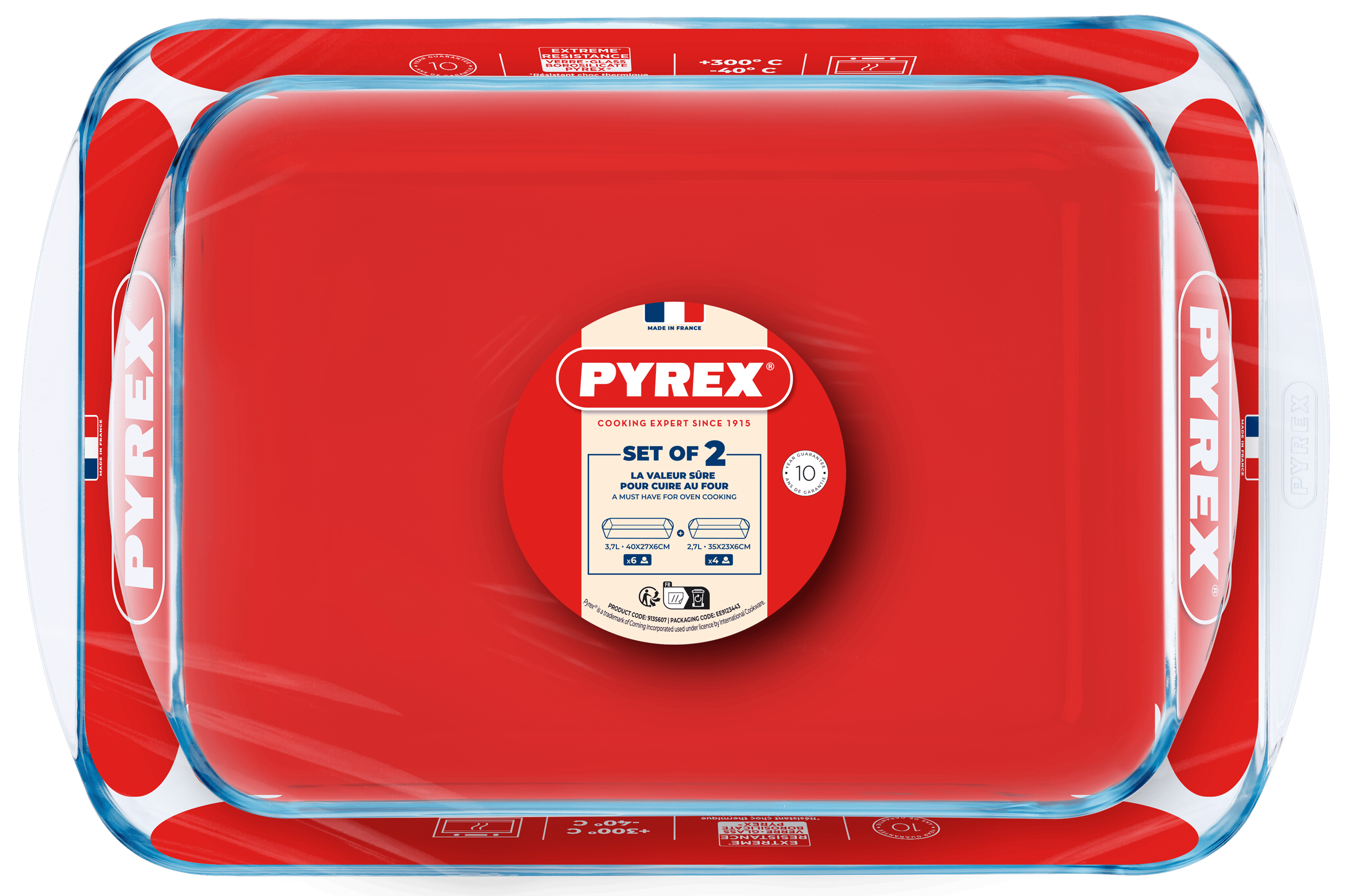 Форма с/к PYREX н-р форм 2пр (прямокут 40х27, прямокут 35х23см) (913S607/8044)