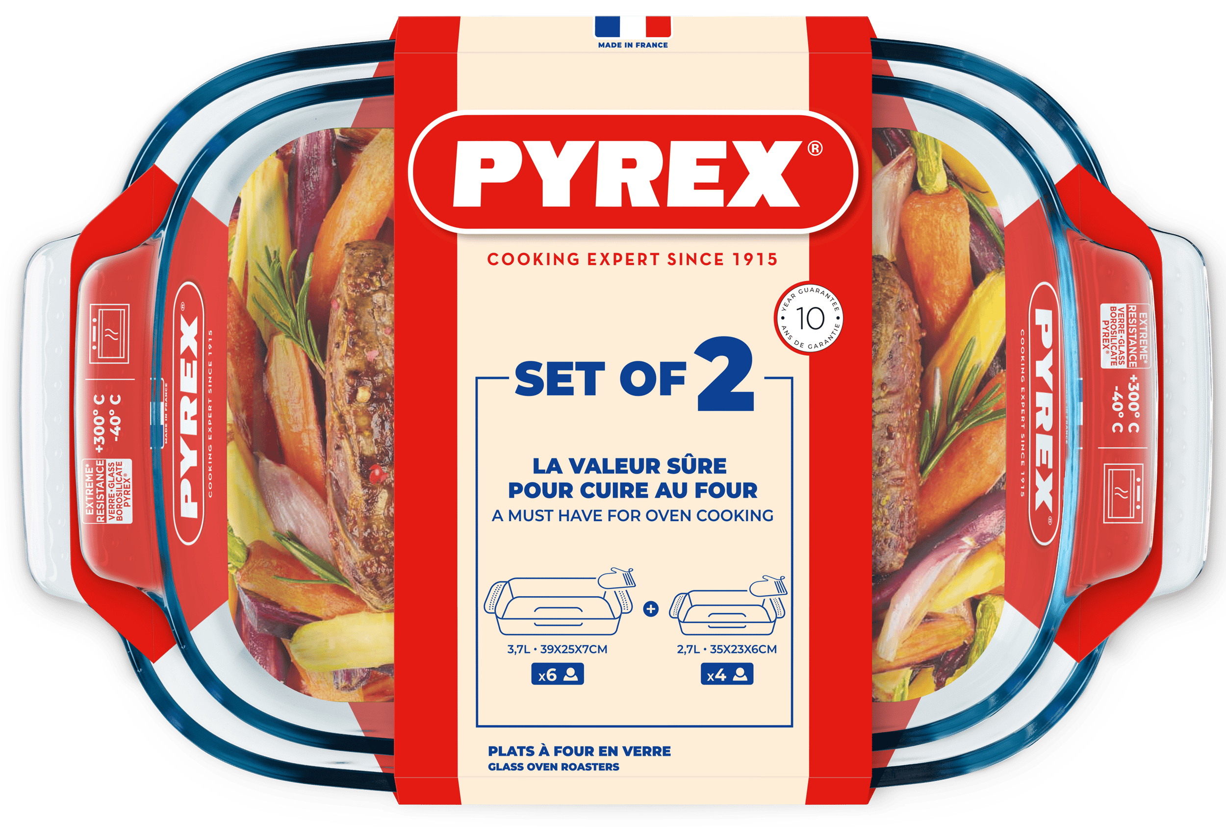 Форма с/к PYREX CLASSIC н-р форм 2пр скл прямокут 38х25,34х22см (913S608/8043)