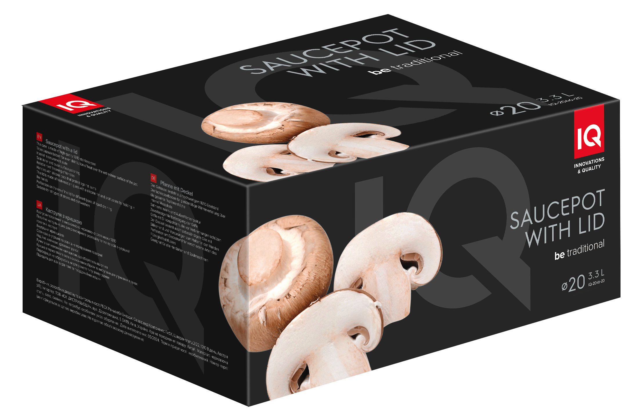 Каструля IQ Be Traditional 20 см (3.3 л) з кришкою (IQ-2046-20)