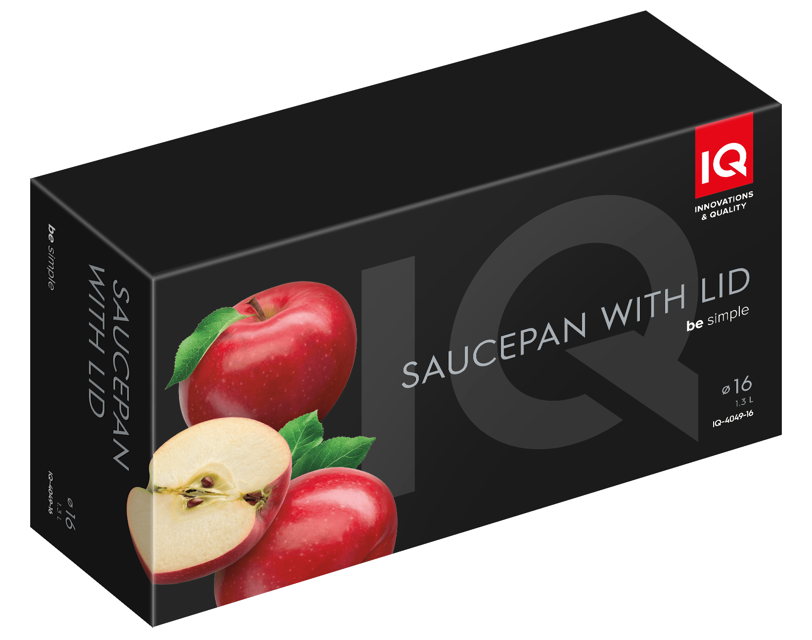 Ківш IQ Be Simple алюмінієвий 16 см (1.3 л) з кришкою (IQ-4049-16)