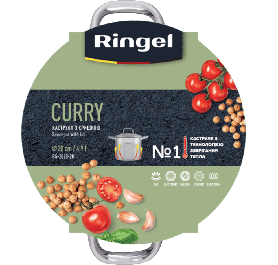 Каструля RINGEL Curry нерж 20 см (4.9 л) з кришкою (RG-2020-20*)