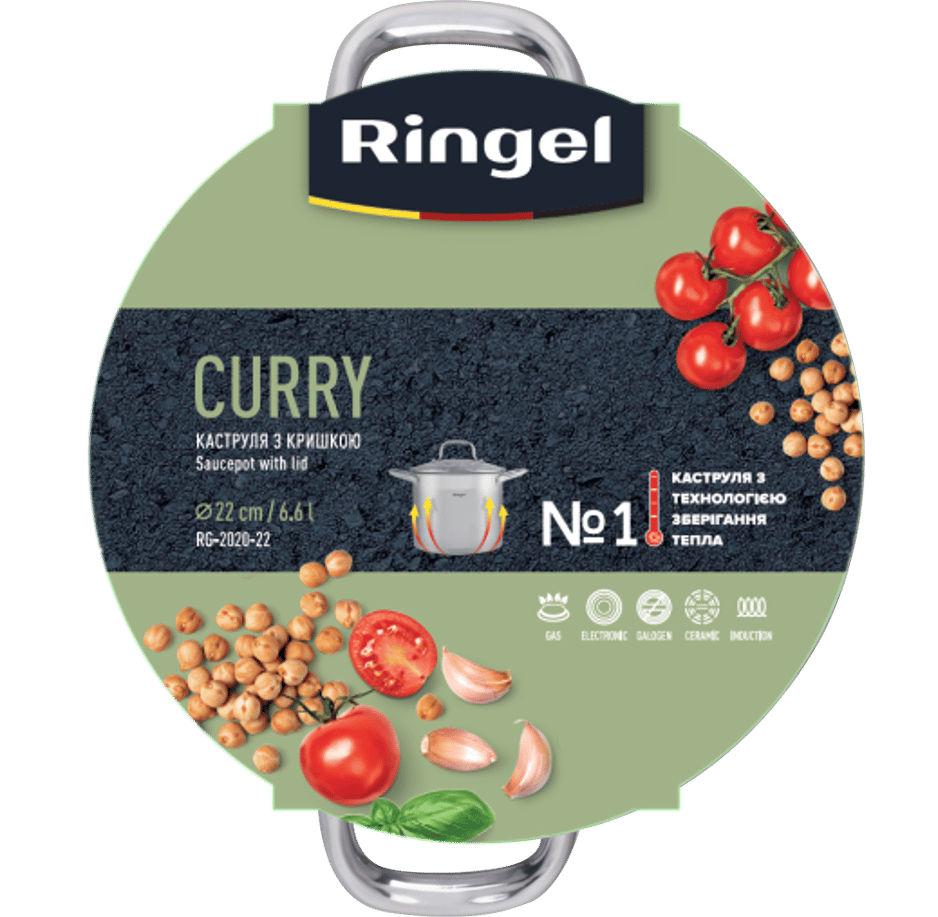 Каструля RINGEL Curry нерж 22 см (6.6 л) з кришкою (RG-2020-22*)