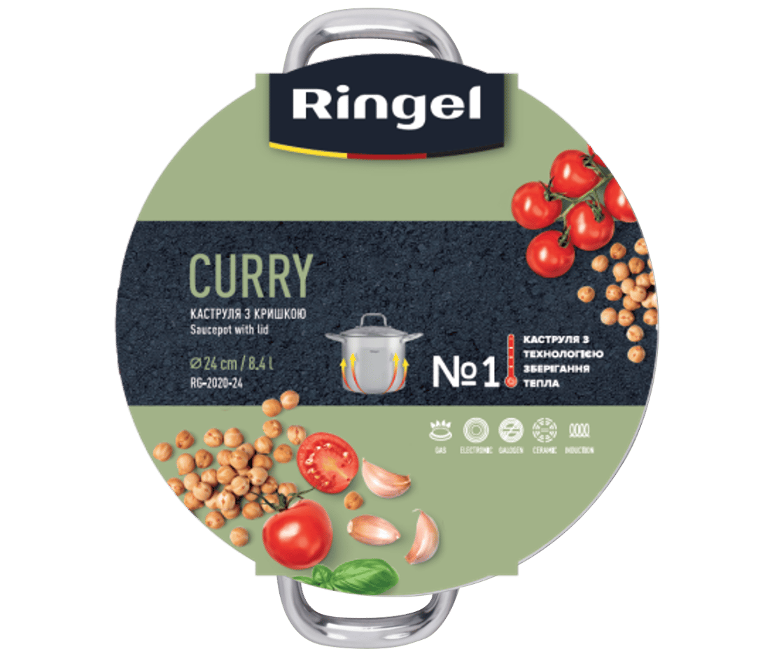 Каструля RINGEL Curry нерж 24 см (8.4 л) з кришкою (RG-2020-24*)