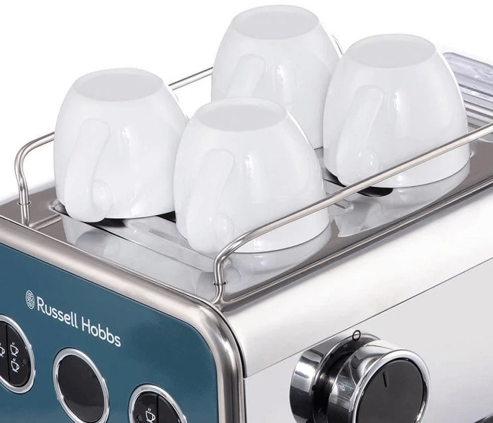 Кавоварка еспрессо RUSSELL HOBBS 26451-56 Distinctions Ocean, 1,1л, мелена + чалди, синьо-сріблястий
