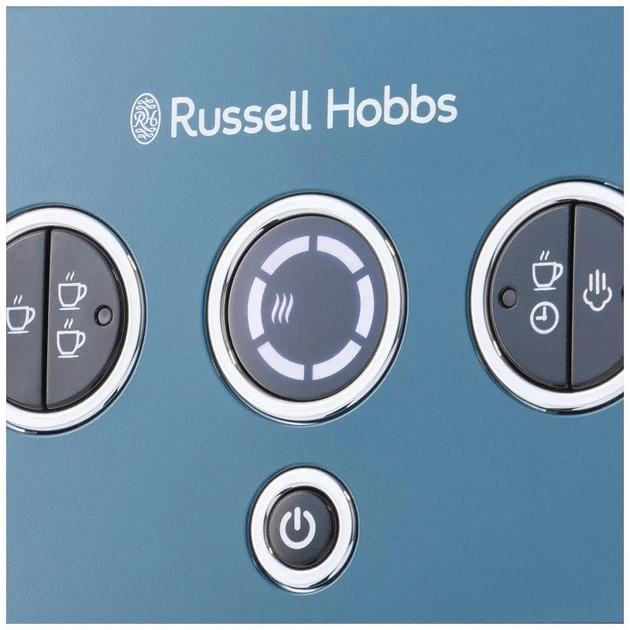 Кавоварка еспрессо RUSSELL HOBBS 26451-56 Distinctions Ocean, 1,1л, мелена + чалди, синьо-сріблястий